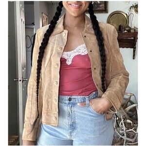 Liz Claiborne Y2K Vintage Western Festival Rodeo Suede Jacket Womens Size 14